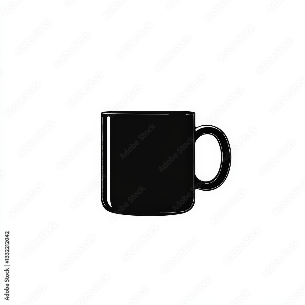 Black Ceramic Mug on White Background Black Ceramic Mug on White Background