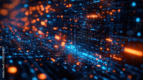 Wallpaper Mural A computer screen with a blue and orange background Torontodigital.ca