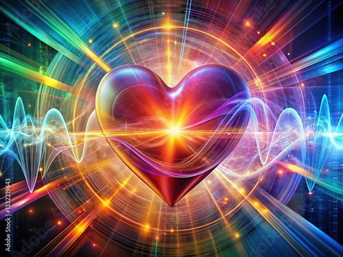 Dynamic, visual representation of a heartbeat.