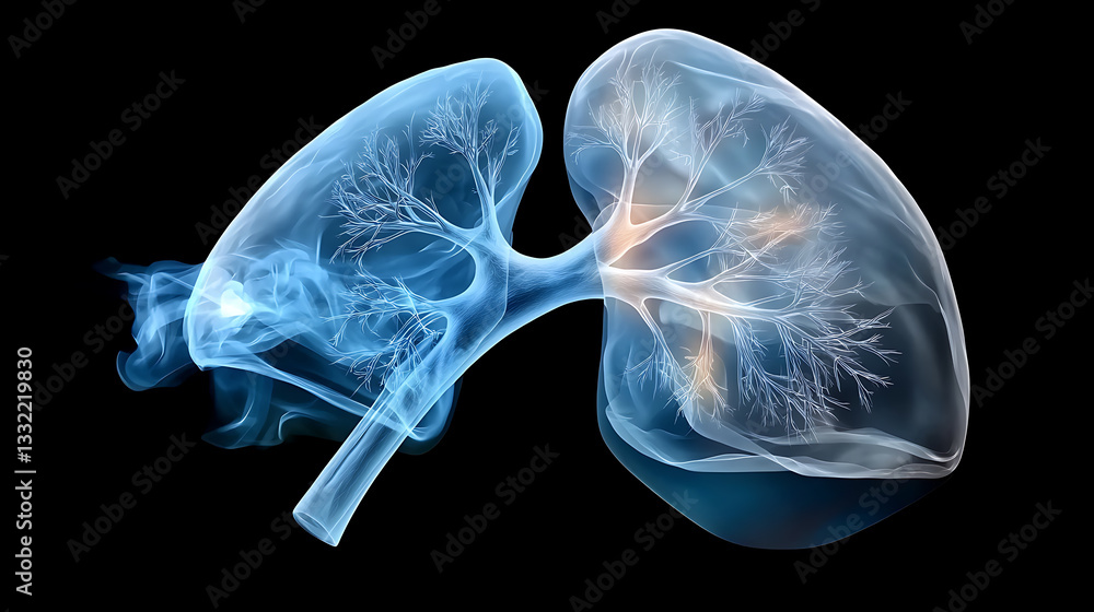 Detailed x-ray analysis of lungs revealing bronchial tree patterns medical imaging context healthcare environment scientific viewpoint Detailed x-ray analysis of lungs revealing bronchial tree patterns medical imaging context healthcare environment scientific viewpoint