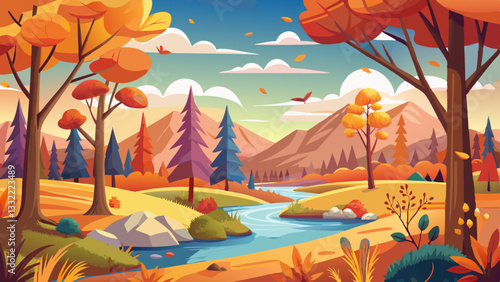 Art autumn sunny nature background