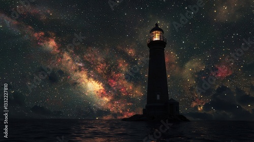 Luminous Beacon Against a Celestial Backdrop