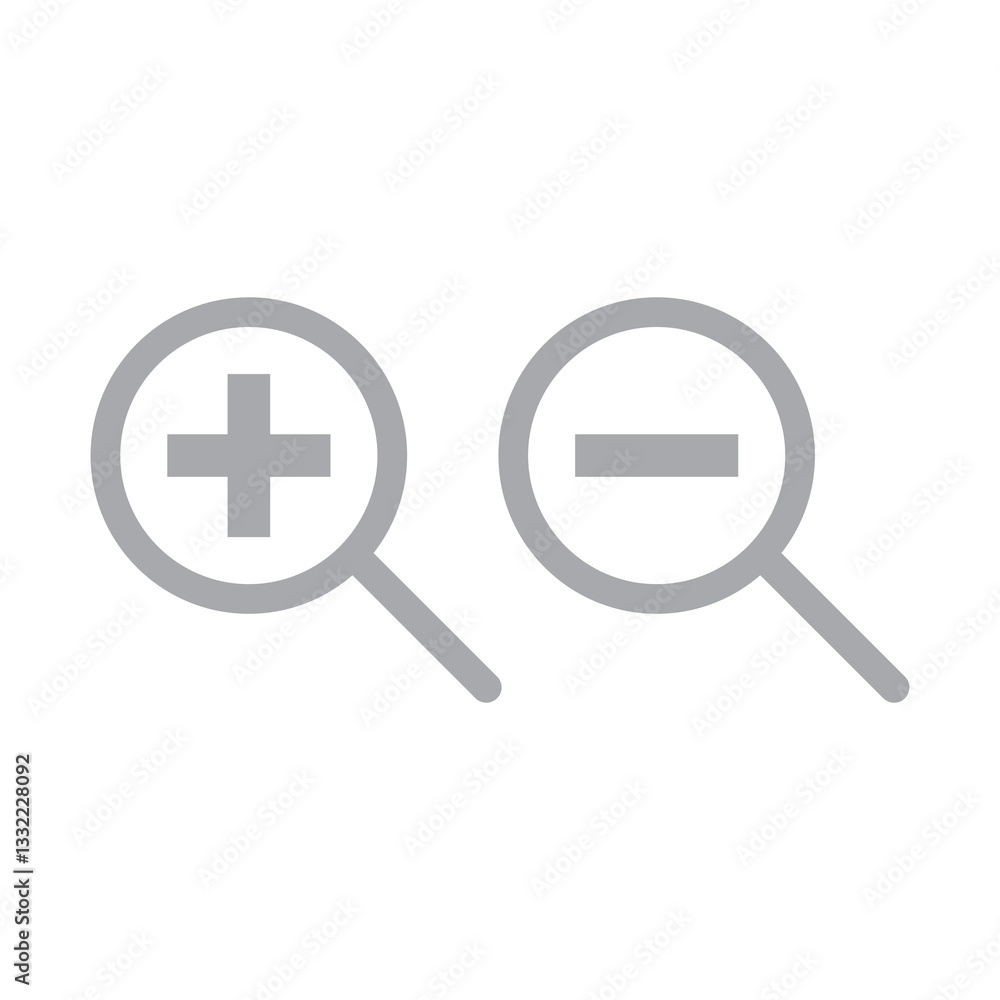 Obraz premium plus minus magnifying glass icon