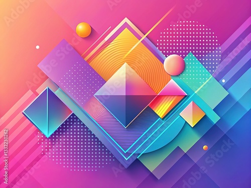 Modern abstract art.  Signal and background interplay.  Vibrant design.