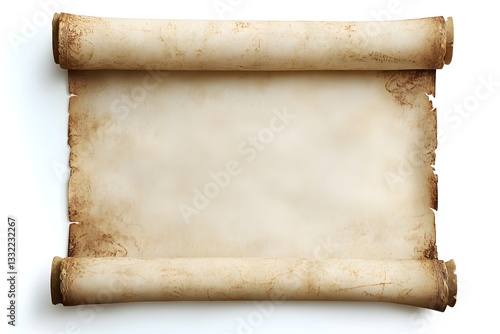 Greek Philosophers Scroll Top View isolated on white background