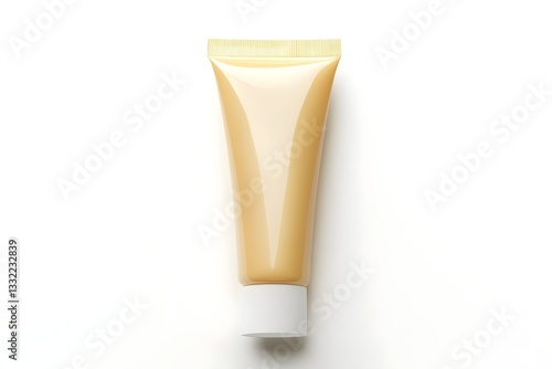 Hair Removal Cream Tube Top View isolated on white background