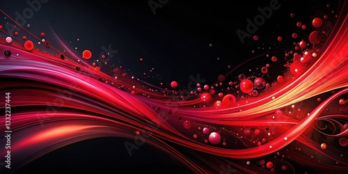 Black background with a bold red geometric shape.