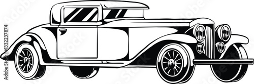 vintage car outline
