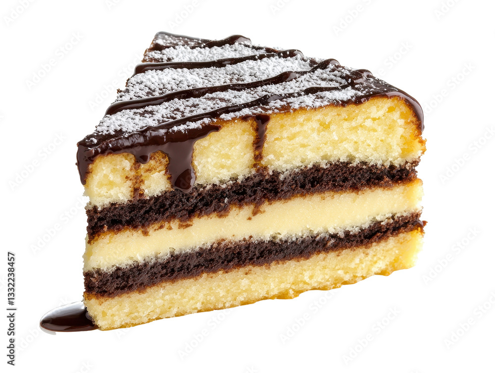 Isolated Chocolate Layer Cake Slice Isolated Chocolate Layer Cake Slice