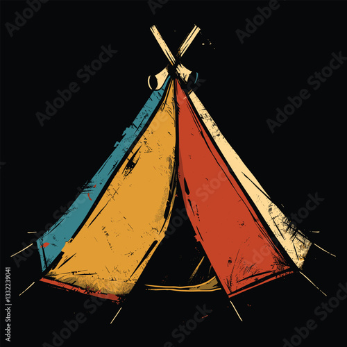 Highking and camping t-shirt design vector.
