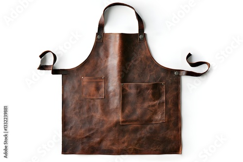 Leather Apron Top View isolated on white background