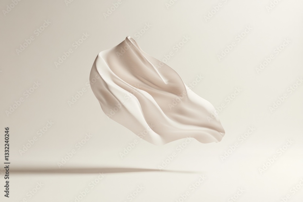 single elegant piece of virtual clothing floating in neutral-toned digital environment single elegant piece of virtual clothing floating in neutral-toned digital environment