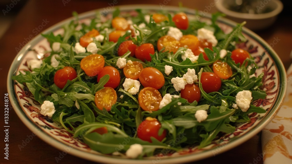 Fresh Arugula Salad with Cherry Tomatoes and Goat Cheese Fresh Arugula Salad with Cherry Tomatoes and Goat Cheese