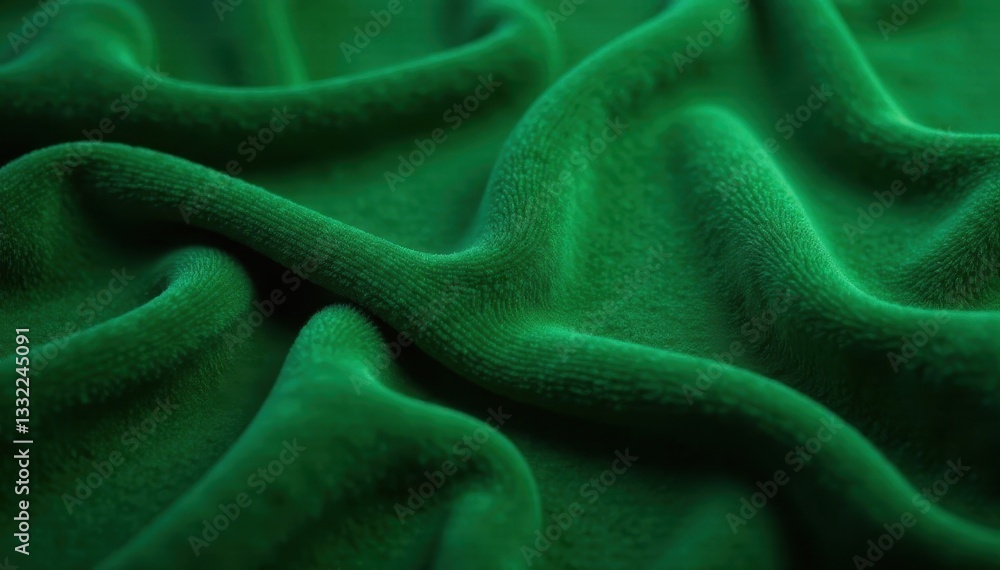 Fototapeta premium Luxurious deep green velvet texture Close-up , fabric, detail