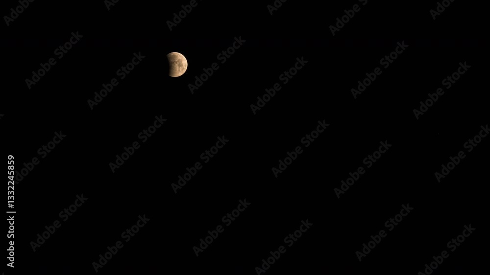 A composite image of the phases of a lunar eclipse over France on 14th March 2025 A composite image of the phases of a lunar eclipse over France on 14th March 2025