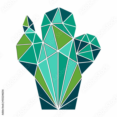 geometric cactus with clean angular lines