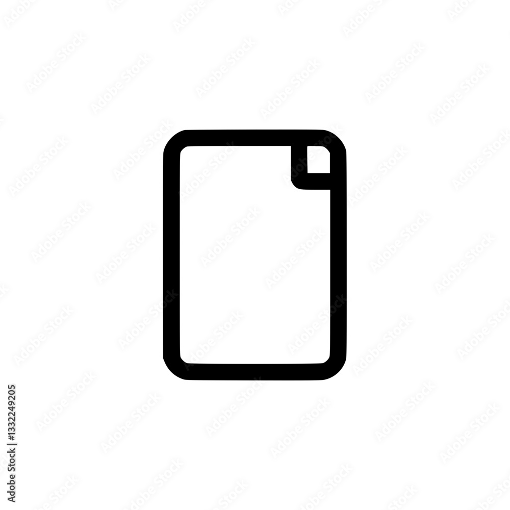 A minimalist vector icon featuring a document with a folded corner symbolizing a new page file or note Simple and clean design on A minimalist vector icon featuring a document with a folded corner symbolizing a new page file or note Simple and clean design on