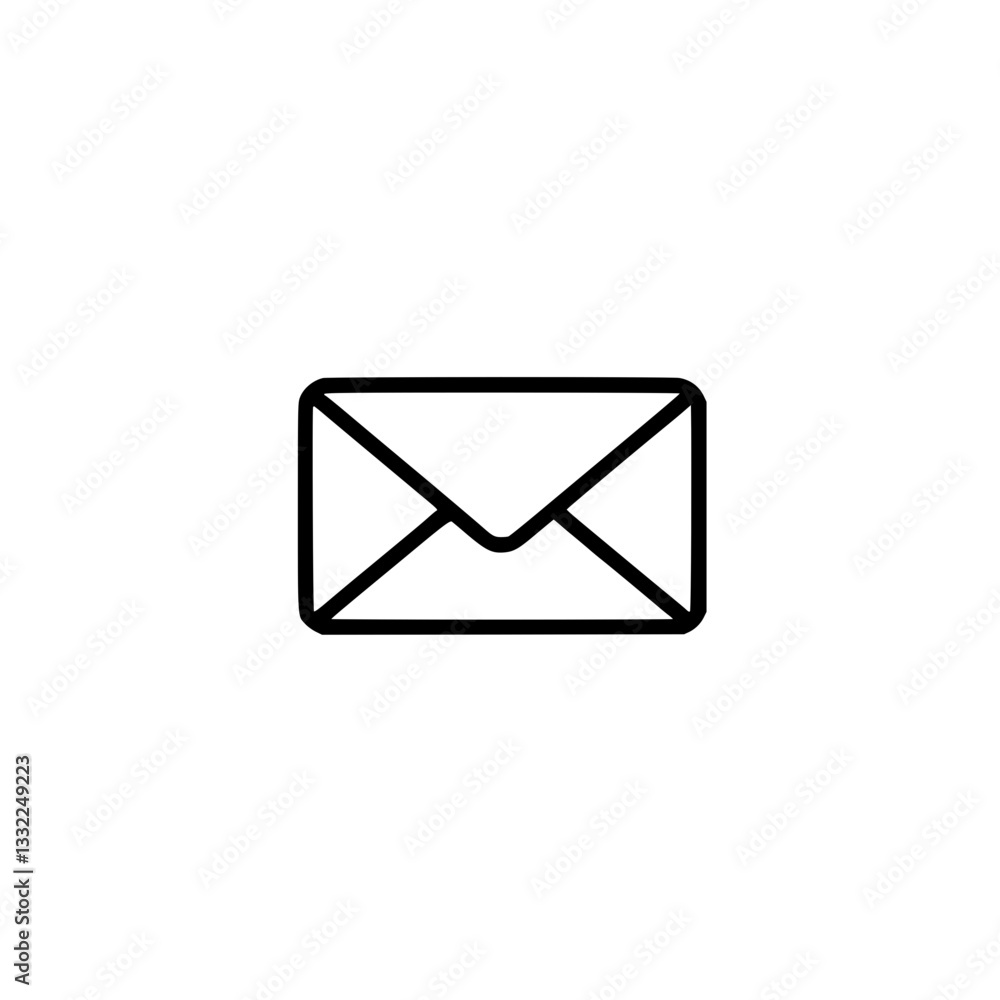 Simple vector icon illustration of a sealed rectangular envelope with a triangular top conveying message sending or receiving Simple vector icon illustration of a sealed rectangular envelope with a triangular top conveying message sending or receiving