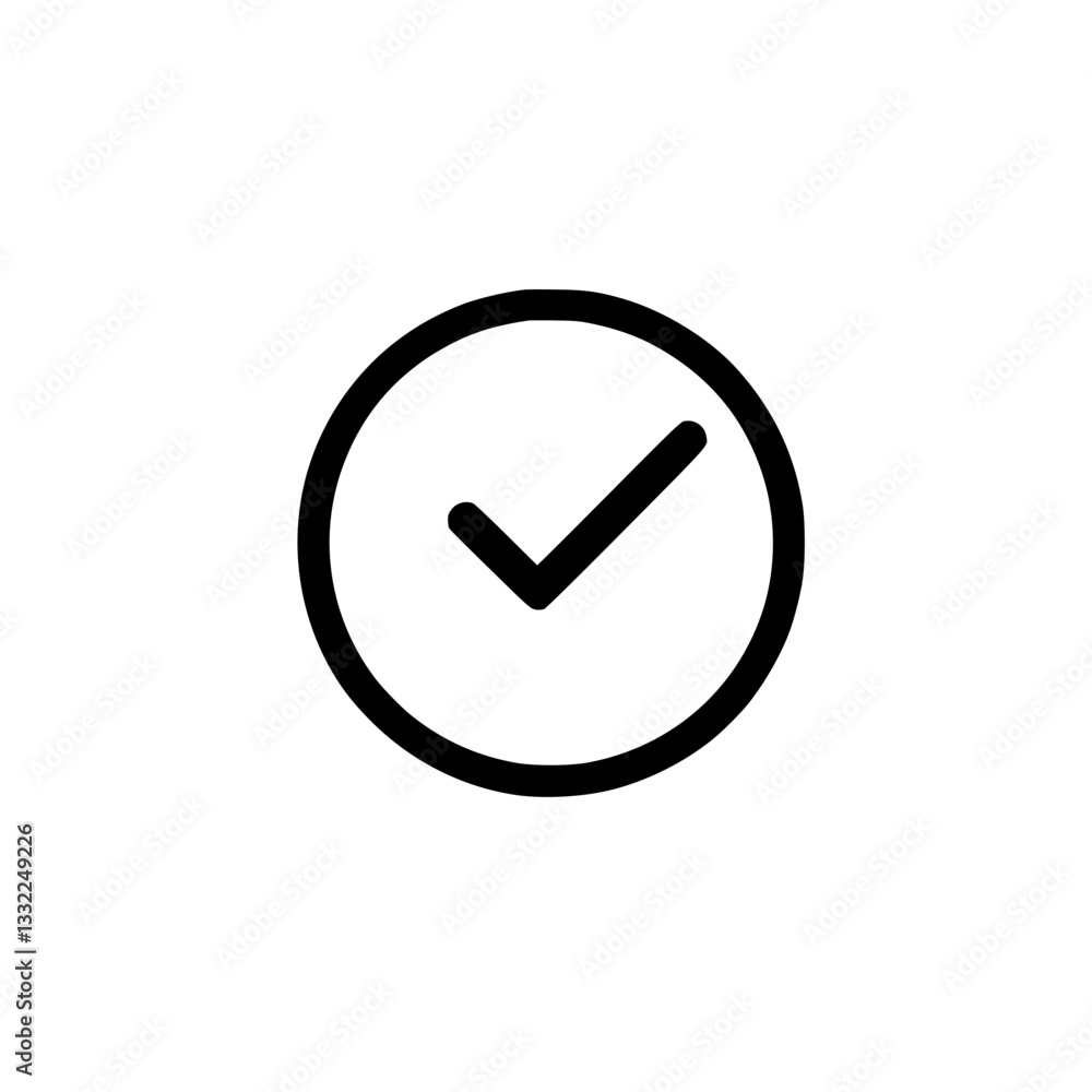 Simple check mark inside a circle Symbol of approval completion or selection Clean and minimalist design against a Simple check mark inside a circle Symbol of approval completion or selection Clean and minimalist design against a