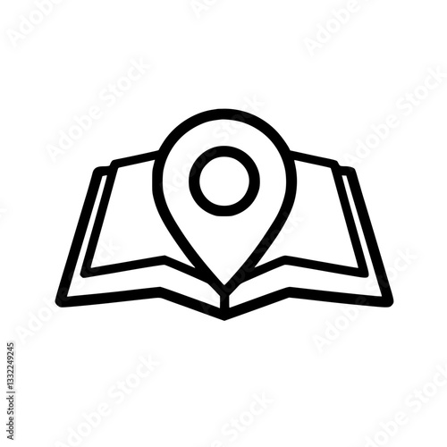 Map and Location Pin: Navigating the World Precise and straightforward vector icon Easily shows place or destination with a map for direction