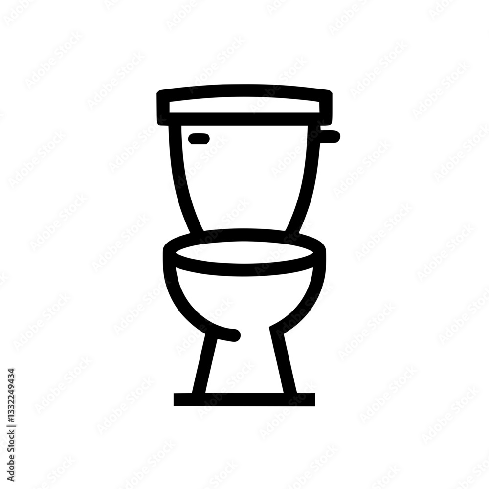 Simple vector illustration of a standard toilet Design is clean and minimalist ideal for use in informational diagrams and layouts Simple vector illustration of a standard toilet Design is clean and minimalist ideal for use in informational diagrams and layouts