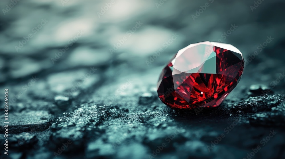 A close-up of a perfectly cut garnet gemstone, revealing its deep red brilliance. A close-up of a perfectly cut garnet gemstone, revealing its deep red brilliance.