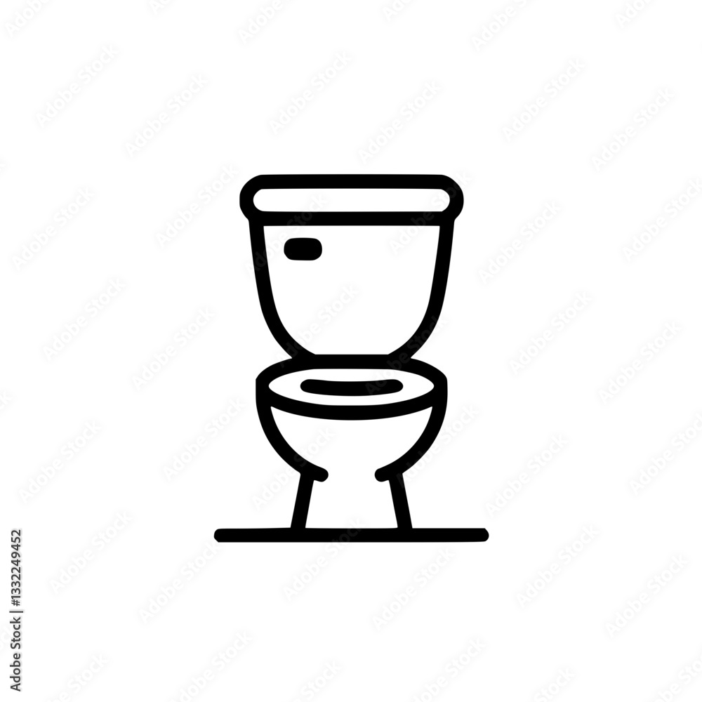 Vector illustration of a toilet with the lid open The image has a simple clean design making it suitable for various applications Vector illustration of a toilet with the lid open The image has a simple clean design making it suitable for various applications