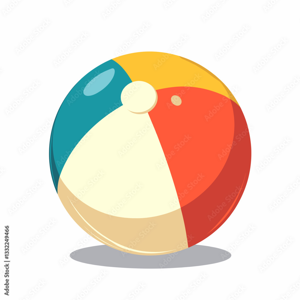 Colorful beach ball on white background, summer fun Colorful beach ball on white background, summer fun