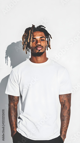 white blank tshirt mockup with model