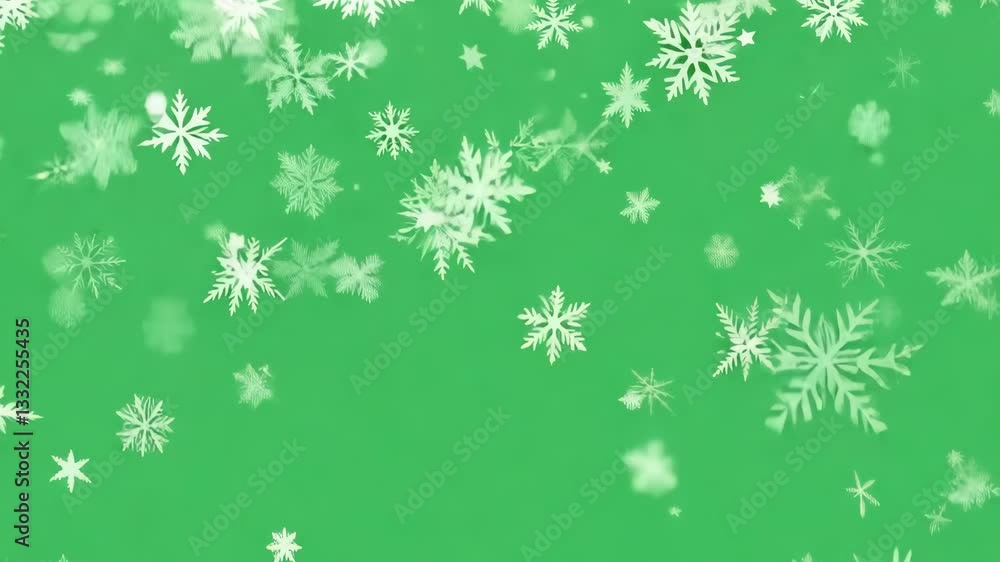 Seamless Snowfall Particles Overlay for Winter Projects with Green Screen Background Seamless Snowfall Particles Overlay for Winter Projects with Green Screen Background