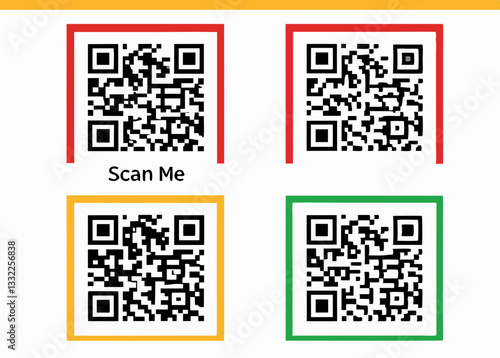 QR code vector frame set for barcode scanning with phone
