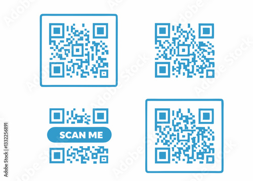 A vector frame set for QR codes that can be scanned by a phone