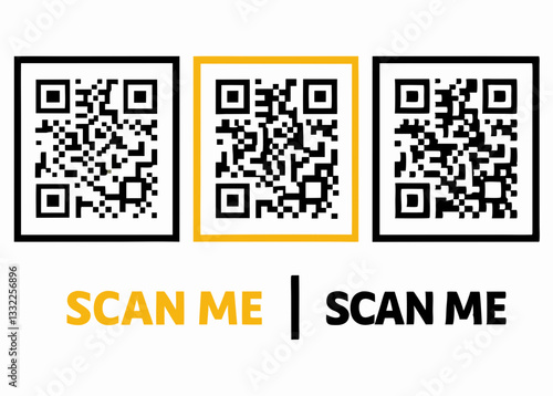 QR code vector frame set for barcode scanning with phone