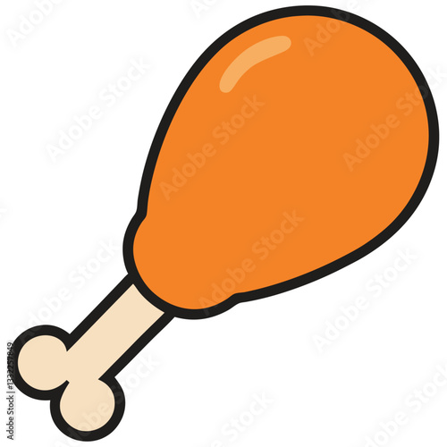 Fried Chicken Drumstick with Crispy Coating and Bone.