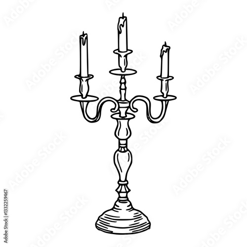 ornate candlestick outline graphic