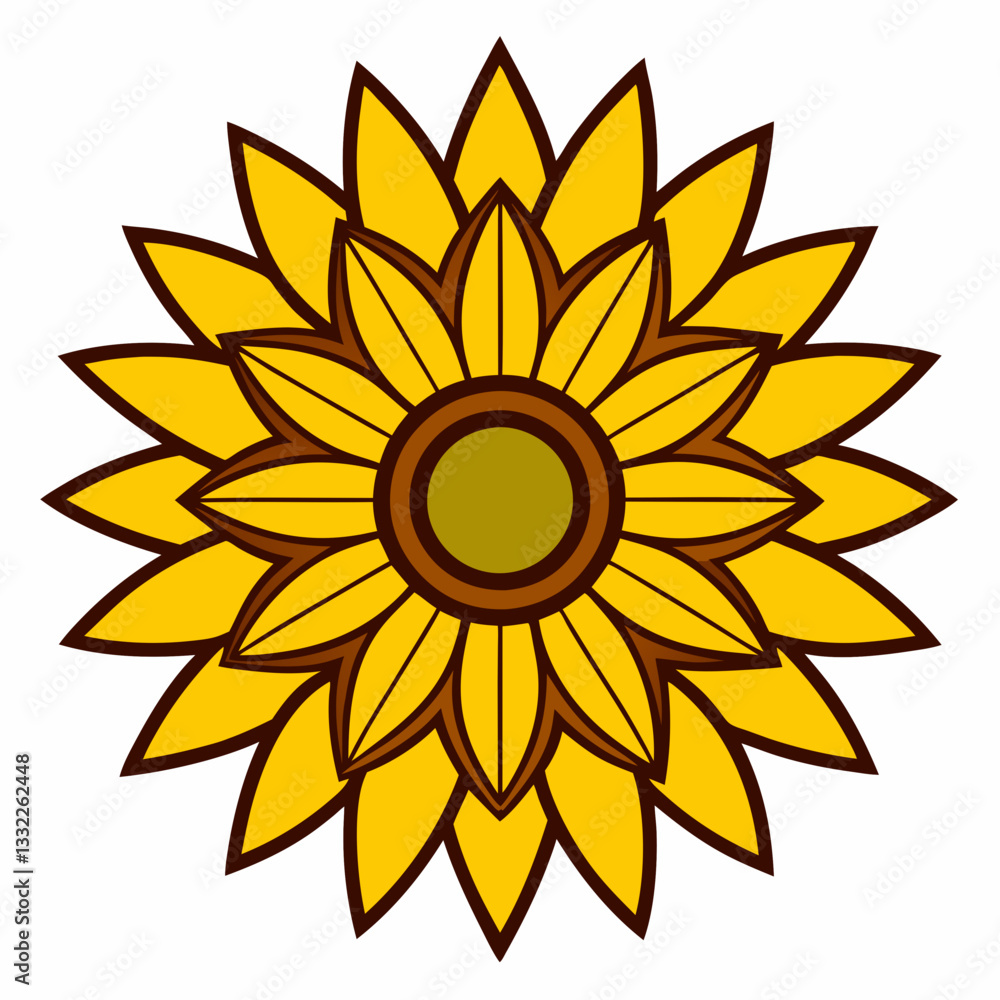 bold sunflower icon with structured petal bold sunflower icon with structured petal