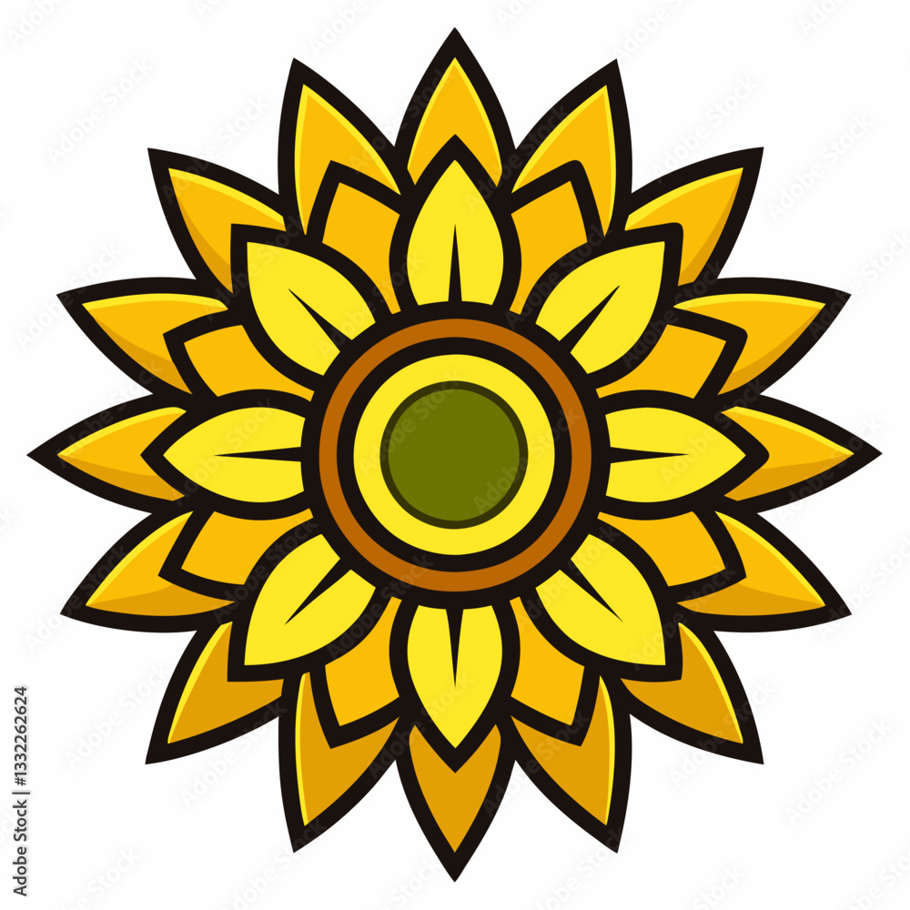 bold sunflower icon with structured petal bold sunflower icon with structured petal