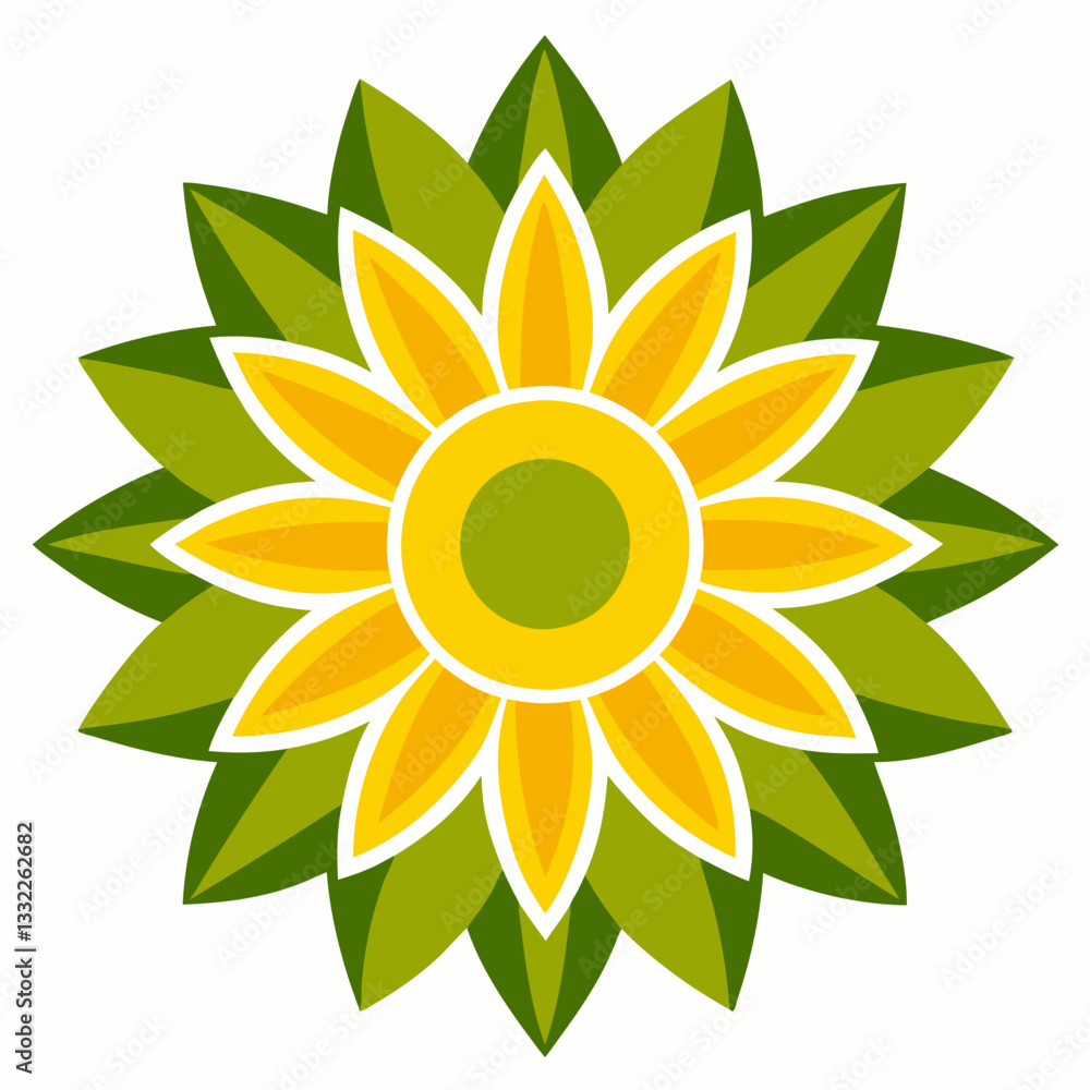 bold sunflower icon with structured petal bold sunflower icon with structured petal