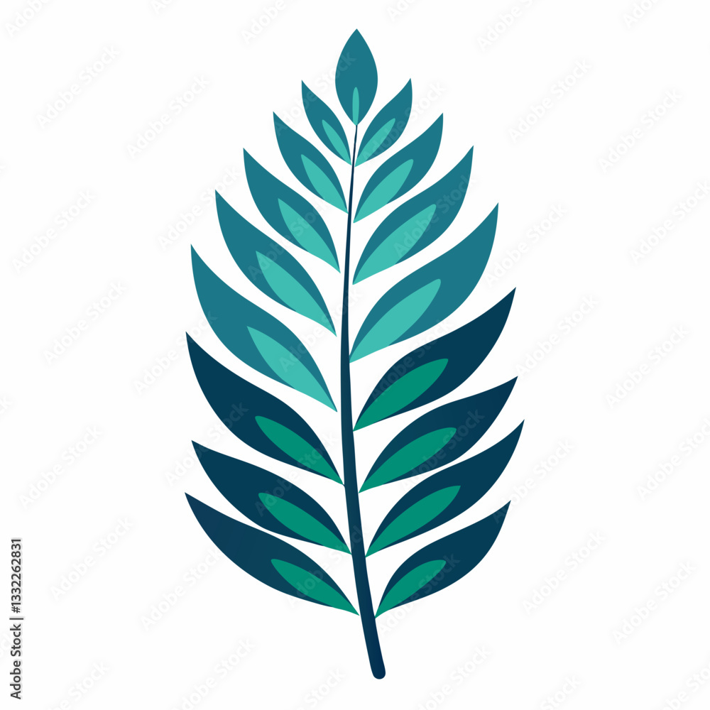 simplified fern leaf with refined artistic cuts simplified fern leaf with refined artistic cuts