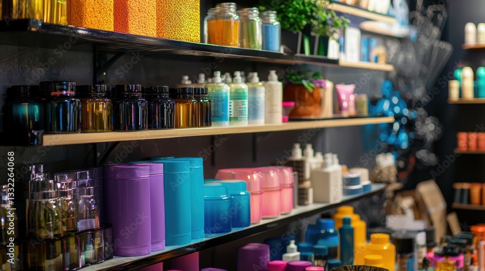 Capturing the aesthetic of an artfully arranged display of products, inviting potential customers. The image creates a sense of a shopping experience. Capturing the aesthetic of an artfully arranged display of products, inviting potential customers. The image creates a sense of a shopping experience.