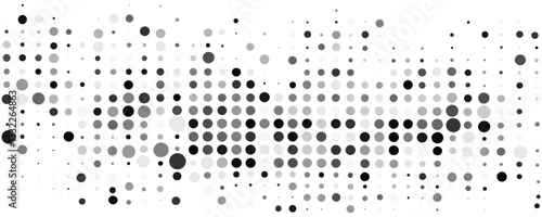 Vector background with random black dots on a white background, with dots in different sizes and shades of gray. Abstract, minimalistic, and simple design concept. Flat illustration. vector pattern 