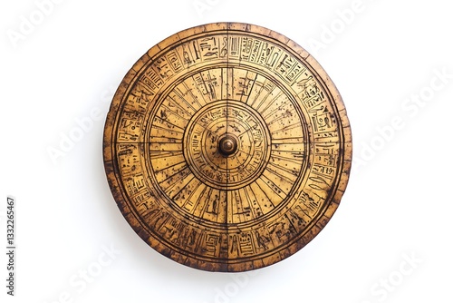 Historical Egyptian Timekeeping Device isolated on white background