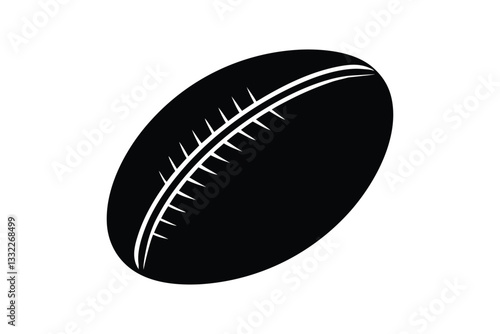 Silhouette of a classic rugby ball vector art illustration.eps