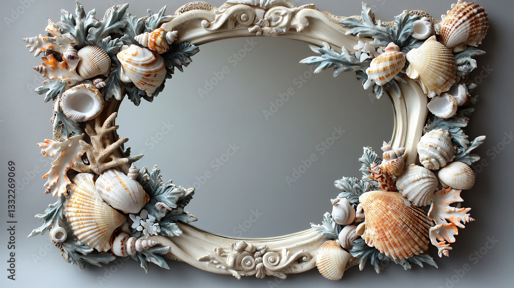 Obraz premium diy seashell mirror wallpaper,
