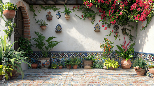Fototapeta Naklejka Na Ścianę i Meble -   diy spanish garden wallpaper,