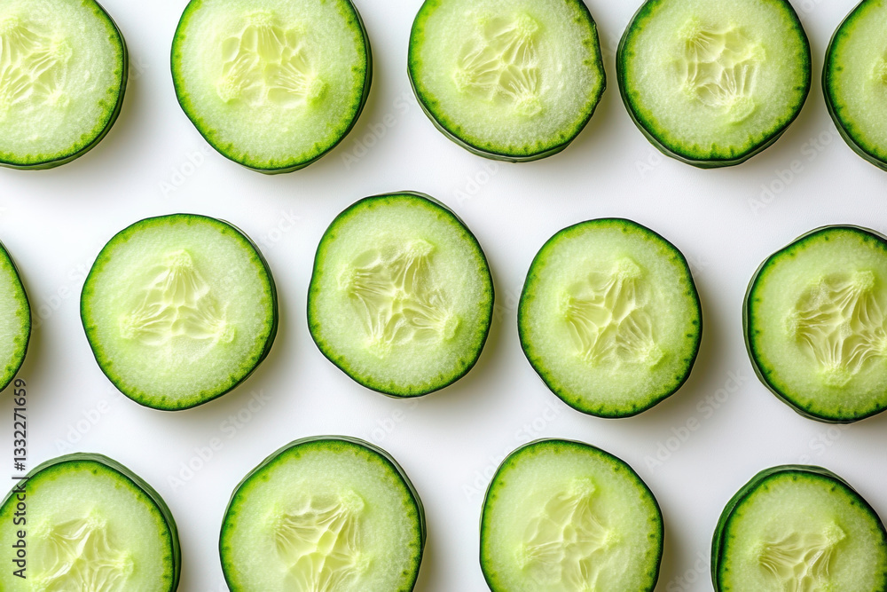 Cucumbers arranged on white background. Cucumbers arranged on white background.