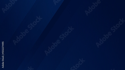 Dark navy blue striped business wallpaper. Soft smooth gradient. Modern trendy business background. Sea wave color backdrop. Creative technology office BG Geometric lines pattern. Shadow black stripes