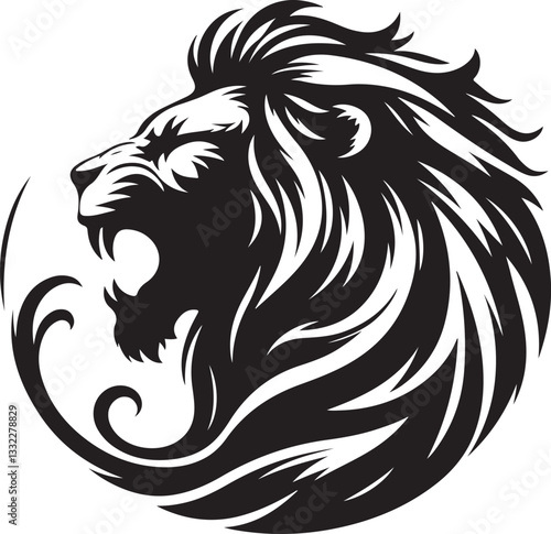 Wallpaper Mural Roaring Lion Silhouette Art Torontodigital.ca