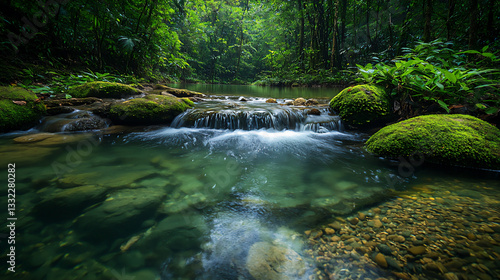  forest stream wallpaper,