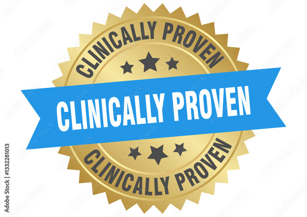 clinically proven. clinically proven round blue and gold label isolated on transparent background clinically proven. clinically proven round blue and gold label isolated on transparent background